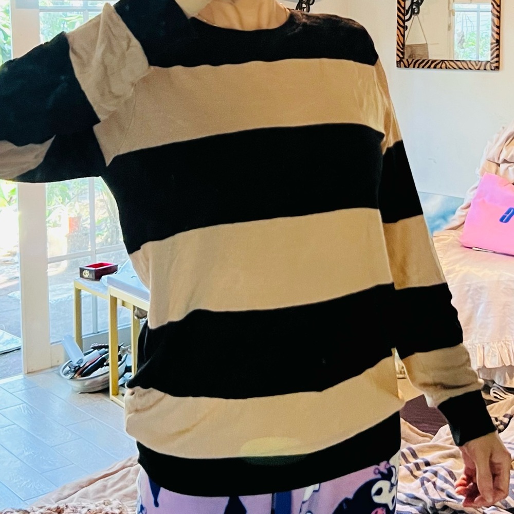American Apparel Soft & Light Striped Crew Neck Sweater